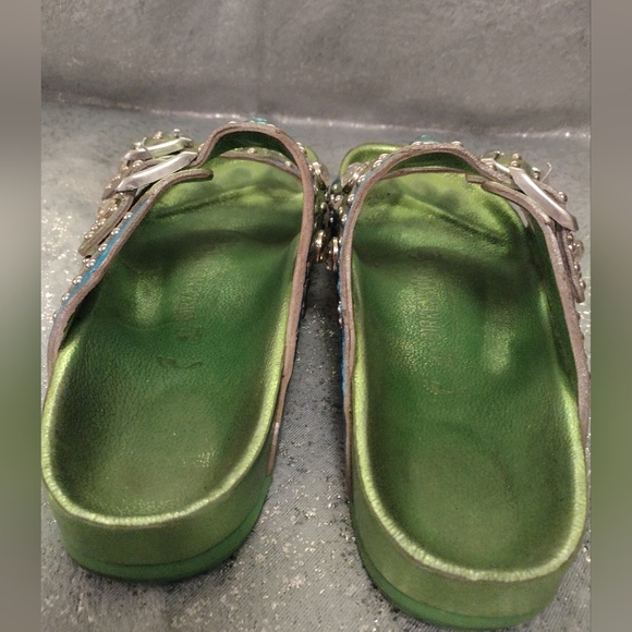 Birkenstock leather bejeweled Heidi Klum sandals RARE Vintage EU 41 US 10 - 10.5 - Picture 5 of 8